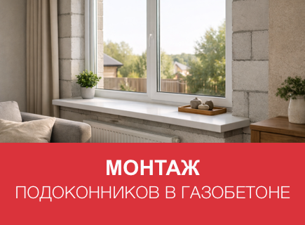Выбор и монтаж подоконников в газобетонных домах в Орле